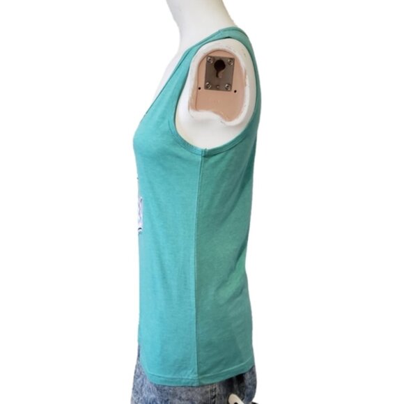 NWT PEI medium anchor ocean chevron graphic tank top seafoam green - Picture 3 of 10